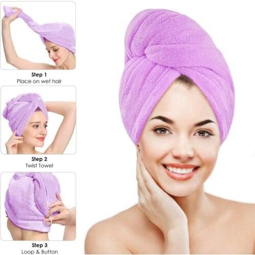 1PC Fast Drying Dryer Towel Bath Wrap Hat Quick Cap Turban Dry Quick Drying Lady Household Bath Tool