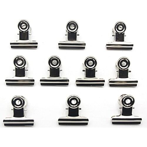 10PCS New Affordable Silver Tone Metal Office Paper Document Binder Clips 30mm