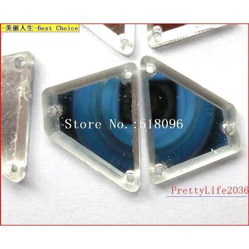 100Pcs MIRROR Dance Stones and crystals Rhinestones 15x20mm Strass Sew-On For Sewing Wedding Accessories Garments Diy Decoration