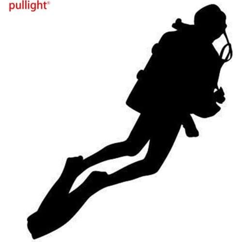 21.7*24.7CM Scuba Divers Vinyl Stickers Underwater Ocean Diving Sticker