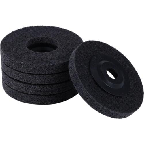 5Pcs 4 Inch Nylon Fiber Polishing Wheel Non Woven Abrasive Flap Disc Grinding Polishing Wheel For Metal Ceramics Marble Wood Cra