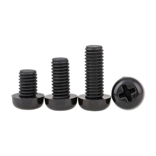 50PCS NEW M3x8mm Black Nylon Screw