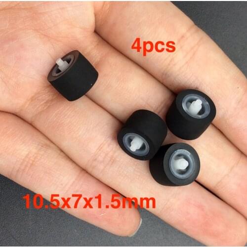 10.5x7x1.5mm pinch roller Audio Belt Pulley Tape Recorder Cassette deck rubber Wheel with axis for SONY Panasonic Stereo player
