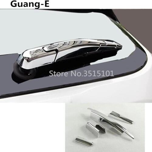 Car Molding Trim Windscreen Trim ABS Chrome Rear Glass Wiper Nozzle Tail Window Frame 4pcs For Renault Kadjar 2016 2017 2018