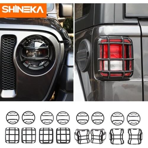SHINEKA Auto Front Headlight Decor Cover For Jeep Gladiator JT Car Tail Light Trim Cover Accessories For Jeep Wrangler JL 2018