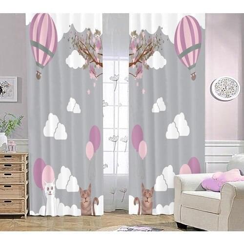 Bebişim Carpet Cute Cat BH2367 Children 'S Room Backdrop Curtain 140x200 cm