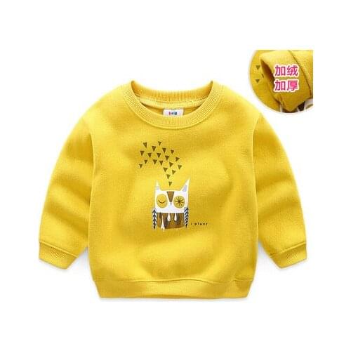 Baby cartoon sweatshirt2021 autumn and winter baby clothes new boys girls childrens fleece long sleeves pullovers top tees 2-8Y
