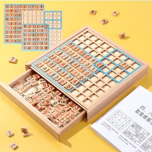 Sudoku Chess Logic Training Board Puzzles International Checkers Wooden Toys Puzzles Games Early Learning Education Toy For Kids