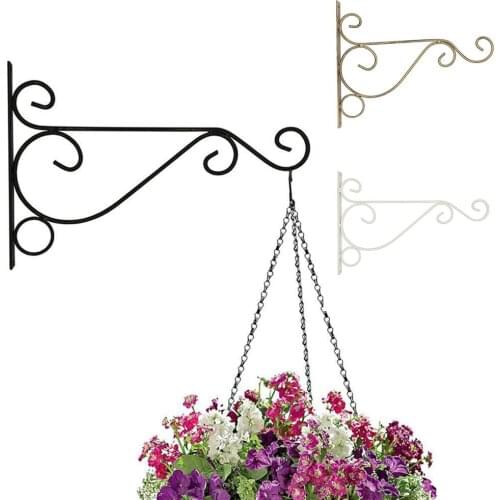 Europe Vintage Iron Art Wall-Mounted Hook Flower Stand Decoration Wall Hanging Basket Bracket Simple flower Pot Holder