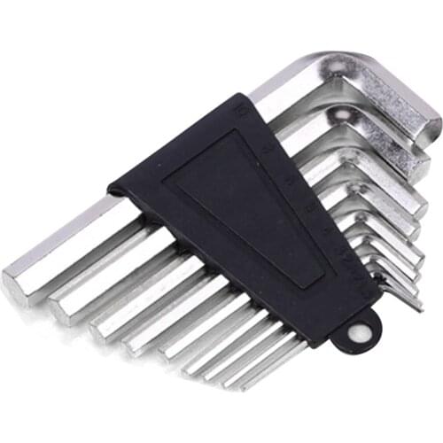 9pcs Hex Key L-Shape Wrenches Set For Car Repair Mechanical Repair Pipeline Repair Hexagon Key Set Silver For Car Repair