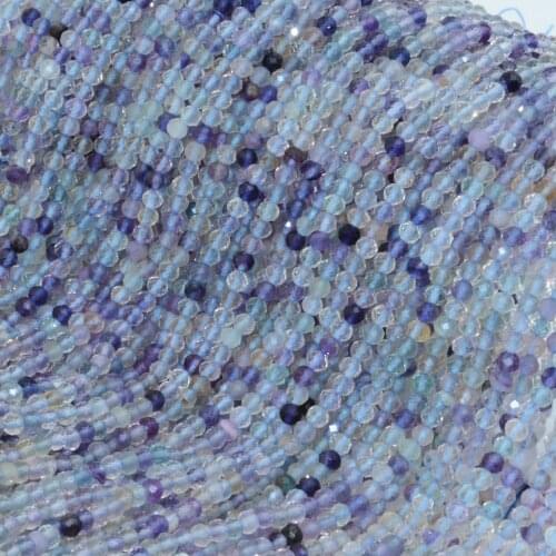 Natural Clean Quality Multiple Fluorite Faceted Loose Round Beads 3mm