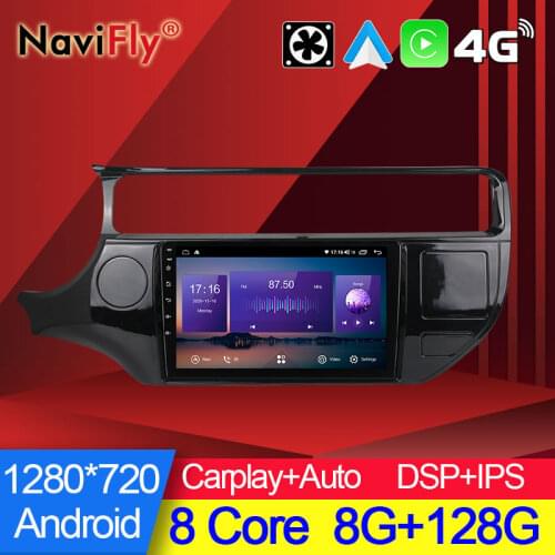 NaviFly 6GB+128GB 8 Core Carplay QLED 1280*720 Android 10.0 Radio GPS Car Muletimedia Player For Kia RIO 4 K3 2011 - 2017