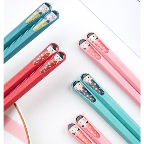 8 Pairs Macaron Alloy Chopsticks Tableware Anti-slip Sushi Sticks One Person One Chopsticks Family Restaurant Kitchen Supplies