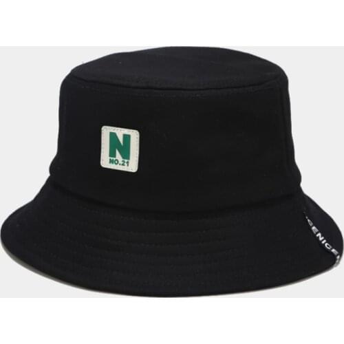 High Quality Solid Color Bucket Hat With Letter Simple Candy Color College Style Girl Student Fisherman Hat Fashing Cap
