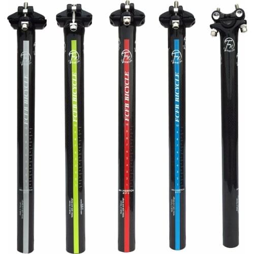 FCFB FW green blue silver red carbon seatpost road mtb bike carbon seat post 27.2/30.8/31.6*350/400mm carbon road seat