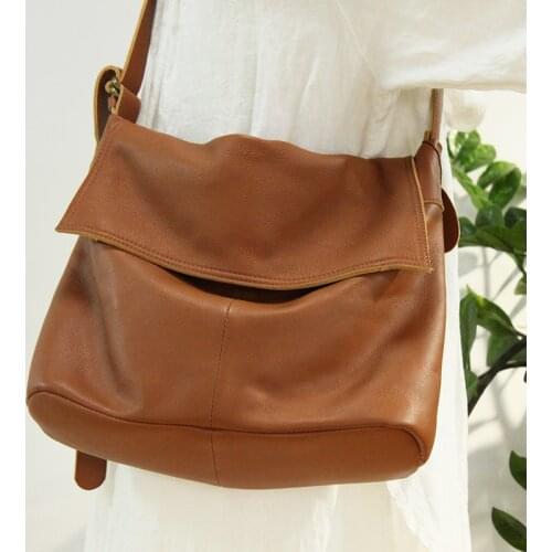 Genuine Leather Luxury Leather Handbags Women Bags Vintage Tote Ladies Cowhide Leather Big Capacity Messenger Shoulder Bags