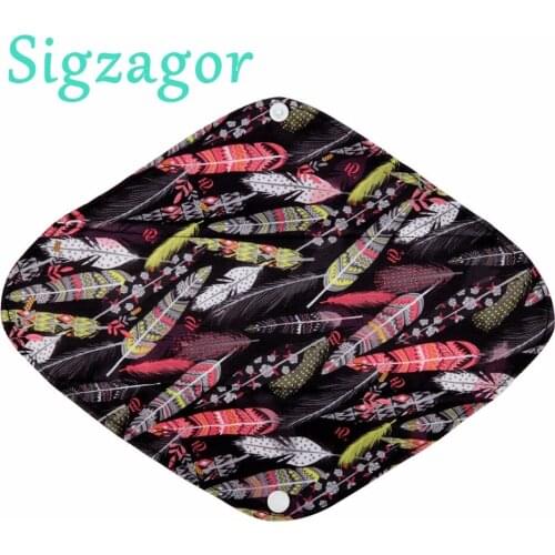[Sigzagor]10 Large L Heavy Reusable Washable Bamboo CHARCOAL Mama Cloth Pad Menstrual Sanitary Pad 12"/30cm Heavy Flow,36 Print