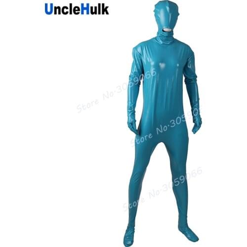 Blue Nylon Rubberized Fabric Full Bodysuit - ZS410 | UncleHulk