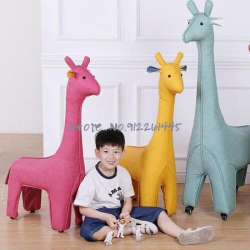 Net Red Giraffe Stool Cartoon Style Seat Animal Living Room Stool Childrens Sofa Stool Fawn Shoe Stool