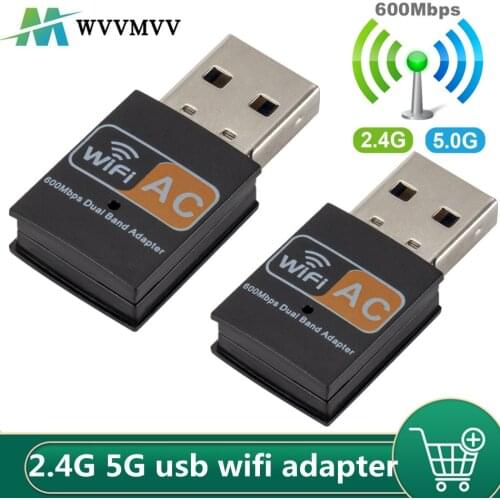 Grwibeou usb wifi adapter dual band 600mbps 2.4G 5G HZ wireless pc adapter 802.11ac wifi receiver transmiter support windows