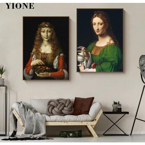 Vintage Busty Woman Oil Painting on Canvas Custom European Medieval Figure Lady Posters and Prints Wall Art Picture for Bedroom