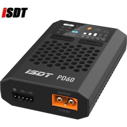 ISDT URUAV PD60 60W 6A Type-C Input Battery Balance FPV Charger for 1-4S Lipo Battery RC Drone Quadcopter Multirotor RC Parts