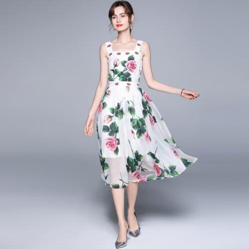 ZUOMAN Women Summer Elegant Floral Dress Festa Female High Quality White Wedding Party Robe Femme Designer Casual Vestidos