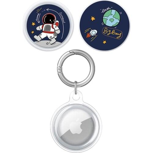 1 Set Astronaut Cover Sticker Set Protective Cover TPU For Airtags Astronaut Cover Sticker Set Airtags Screen Protector Stickers