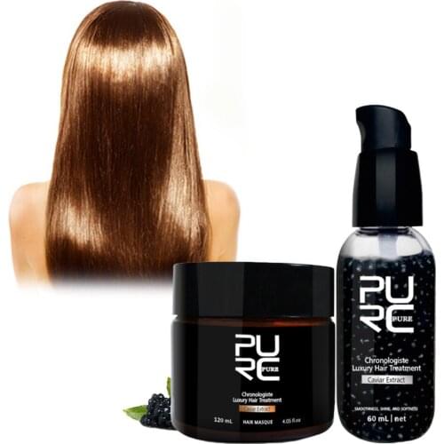 1 Set Caviar Extract Chronologiste Luxury Hair Treatment Set Hair Soft Smooth 60ml +120 Ml