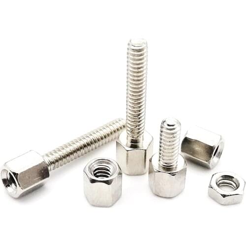 10pcs #4-40 Solid Brass Hex Hexagon Standoff Spacer Connector Joint Coupling Nut Jackscrew for PCB Board Motherboard VGA DVI COM