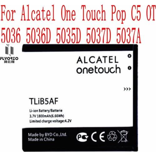 100% Brand new High Quality 1800mAh TLiB5AF Battery For Alcatel One Touch Pop C5 OT 5036 5036D 5035D 5037D 5037A Mobile Phone