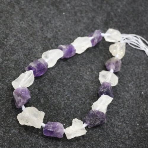 15.5/12-18x14-20mm Druzy White Crystals and Beads, Rough Nugget Gems Stone Rock Raw Crystal Quartz Beads Necklace