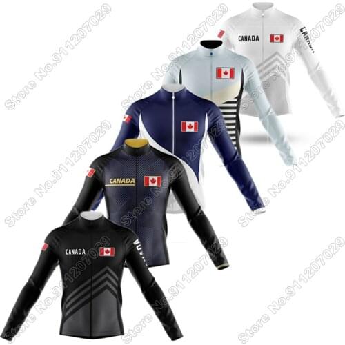 2021 Canada Cycling Jersey Long Sleeve Cycling Clothing Men Race Road Bike Shirts Bicycle Tops MTB Uniform Maillot