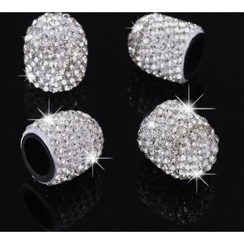 4PCS Crystal Rhinestone Universal Wheel Tire Valve Cap Tyre Dust Cap Wheel Valve Stem Cap Dust Cover Caps Car Accessories