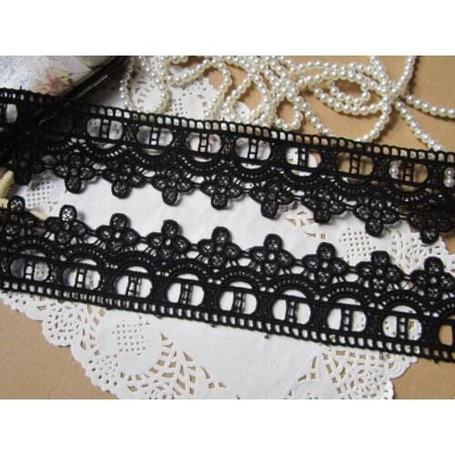 5cm wide (7YARDS/lot) black color lace trim for gaement and dress accessories