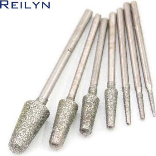 20Pcs Fine Grade B-Type Diamond Abrasive Bits Grinding Burr for Die Grinder Machine