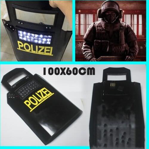 Anime Rainbow Six Blitz Bandit Siege Blackbeard Rifle Shield Cosplay Replica Prop Stage Performance Accessories with LED Light