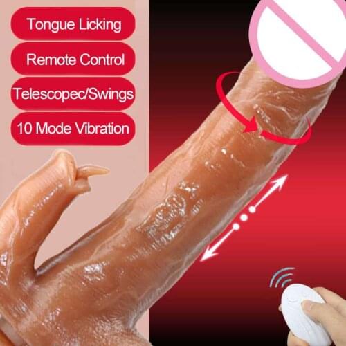 Big Heating Dildo Vibrator Realistic Penis Soft G Spot Telescopic Dildos Vibrators for Women Erotic Sex Toys for Adults Sex Shop