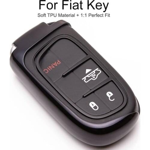 6 Colors TPU Car Key Case Cover For Fiat 500 500x Croma Panda Freemont Egea Ducato Toro 2020 2019 Key Chain Ring Shell Styling