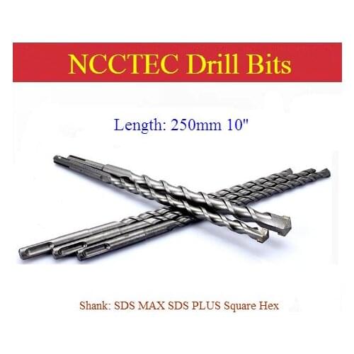 [Length 250mm 10'' ] Diameter 3-50mm 0.12''-2'' carbide core drill bits | Hammer hole saw SDS MAX SDS PLUS Square Hex Shank