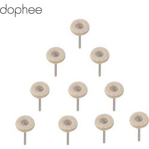 Dophee 10Pcs Rotary Brush Sanding Polishing Buffing Grinding Wheel Brush for Dremel Rotary Tool 25mm Round Wool Felt Accessories