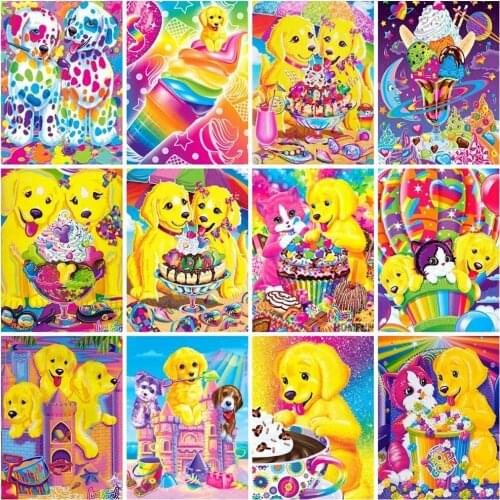 EverShine 5D Diamond Paitning Full Square Dog Cross Stitch Diamond Mosaic Cartoon Animals Rhinestones Art Kits Home Decoration