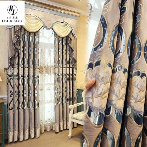 European Style Atmospheric Luxury Window Curtain Finished Bedroom Custom Gauze Curtain Curtains for Living Dining Room Bedroom