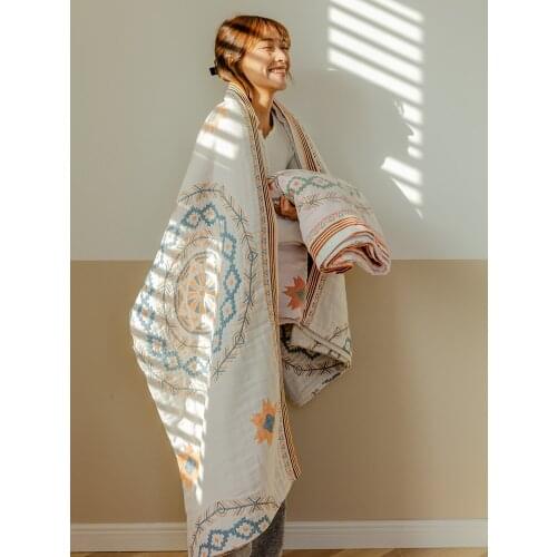 French Four-Layer Yarn Towel Blanket Pure Cotton All Cotton Summer Soft Summer Blanket Double Thin Yarn Quilt Cover Blanket