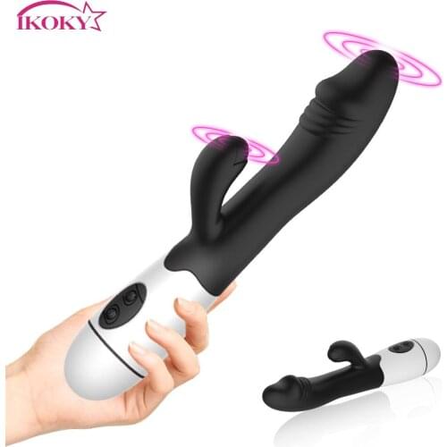 IKOKY Abbit Vibrator 30 Frequency Dual Vibrating G-spot Masturbator Dildo Anal Vagina Massage Sex Toys For Women Erotic Shop
