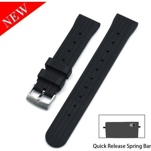 Quality Waffle FKM Rubber Watch Strap 20mm 22mm Quick Release Watch Bands For Seiko/Samsung Watch Watch Replacement Watchband