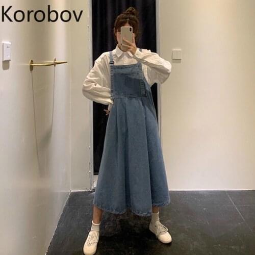 KOROBOV Fashion Denim Dresses