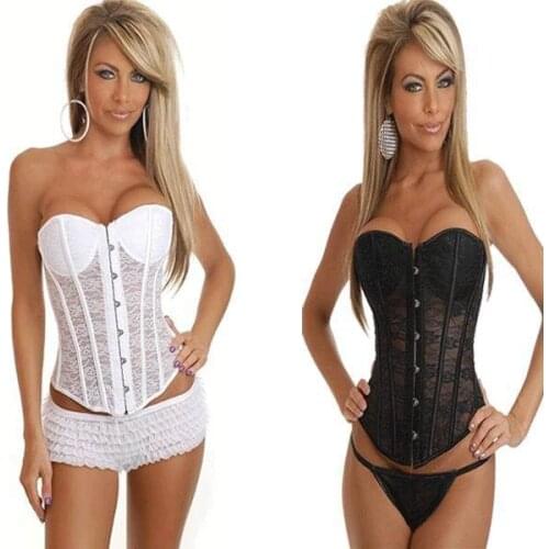Women Steampunk Corset Sexy lace Mesh Corset Tops Push Up Corset For Cosplay Party Show Sexy lingerie Underwear Shapers