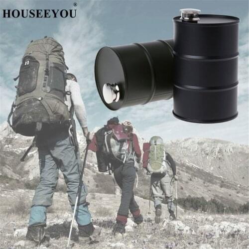 Creative 25oz Imitation Oil Drums Hip Flask Water Bottle Vodka Whisky Flagon Portable Stainless Steel 304 Alcohol Liquor Cup