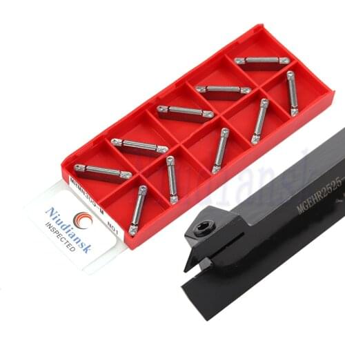 MGEHR2525 MGEHL2525 Straight Shank External Grooving Tool Holder +10pcs MRMN200 MRMN300 MRMN400 Carbide Inserts Cutting Tool Set